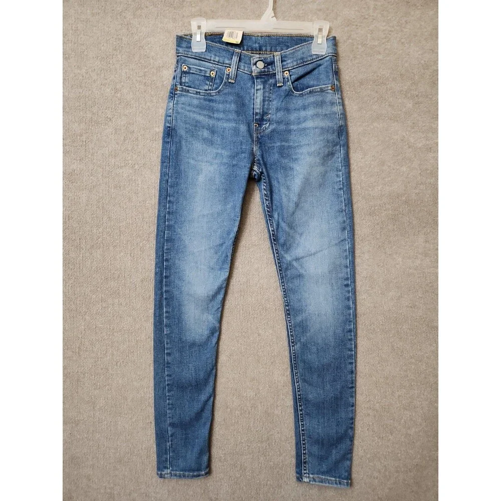 Levis Skinny Taper Jeans Mens 28x30 Blue Medium Wash Stretch NEW